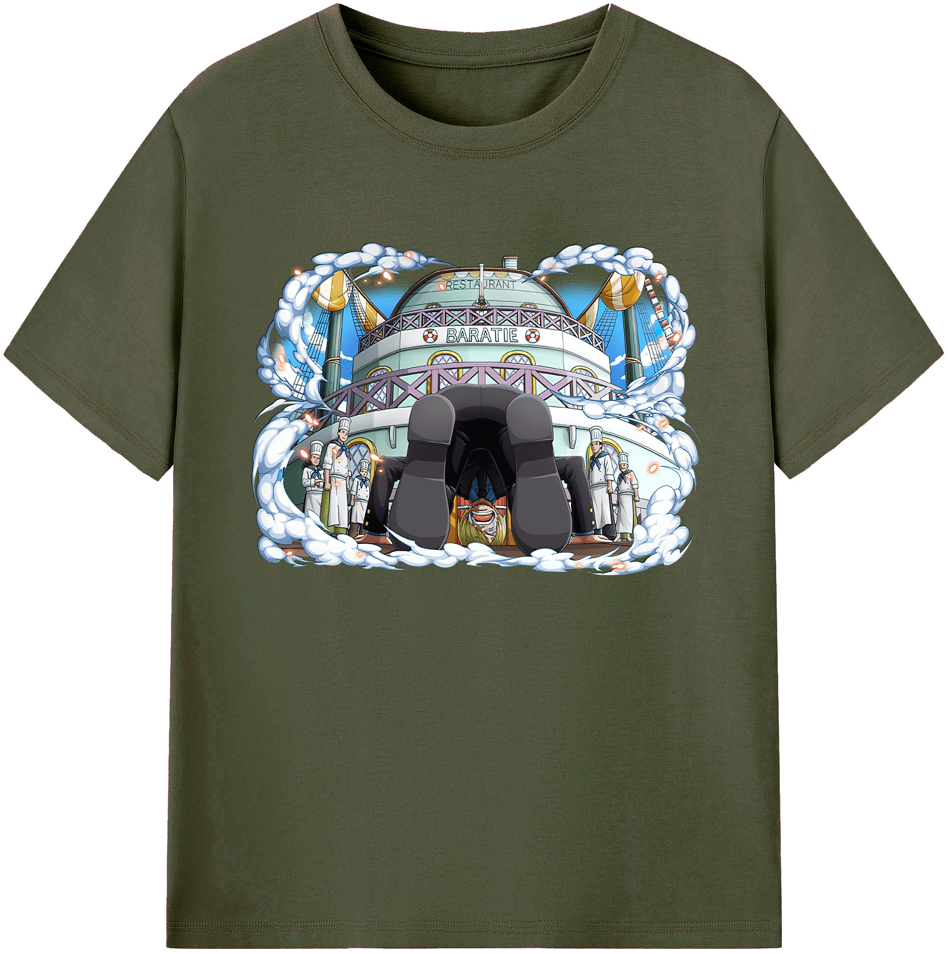 （画像用） ワンピース サンジ ONE PIECE Sanji 綿100％ メンズ半袖Tシャツ｜肌触りやわらか＆通気性